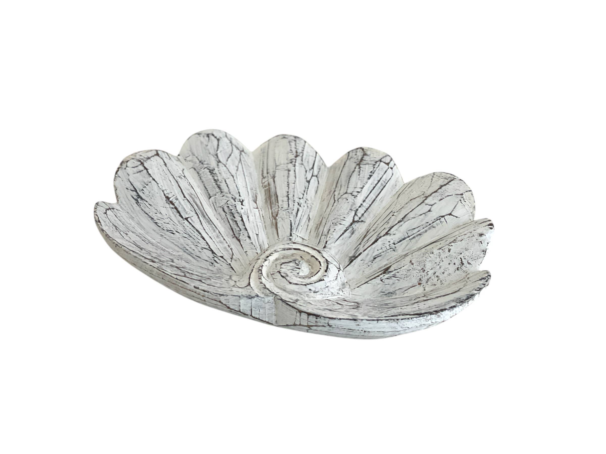 Wood Clam Shell Bowl Platter Coastal Beach Decor -LARGE