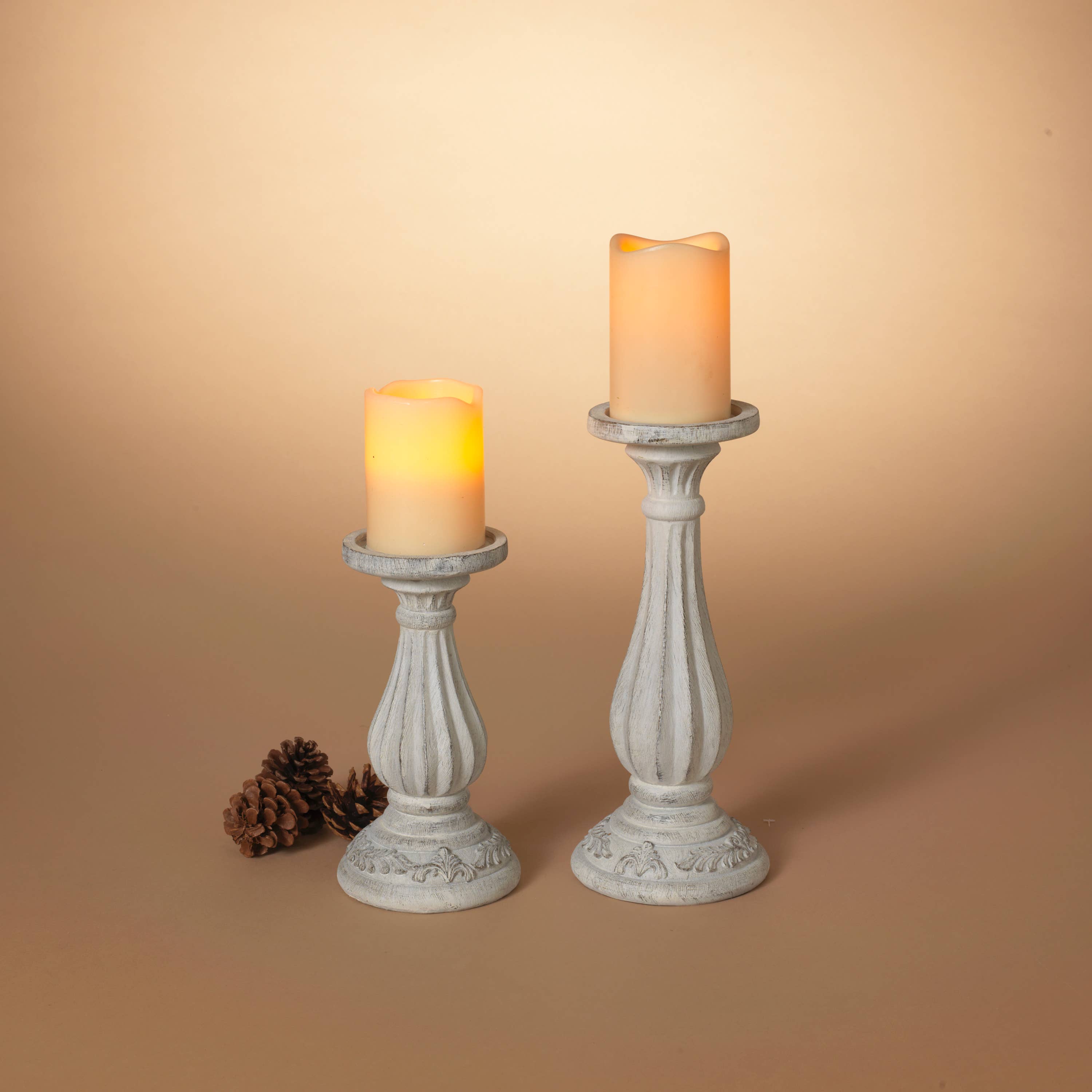 Promo S/2 Resin Candle Stick Holders, Lg is 12"H (UPC Breakd