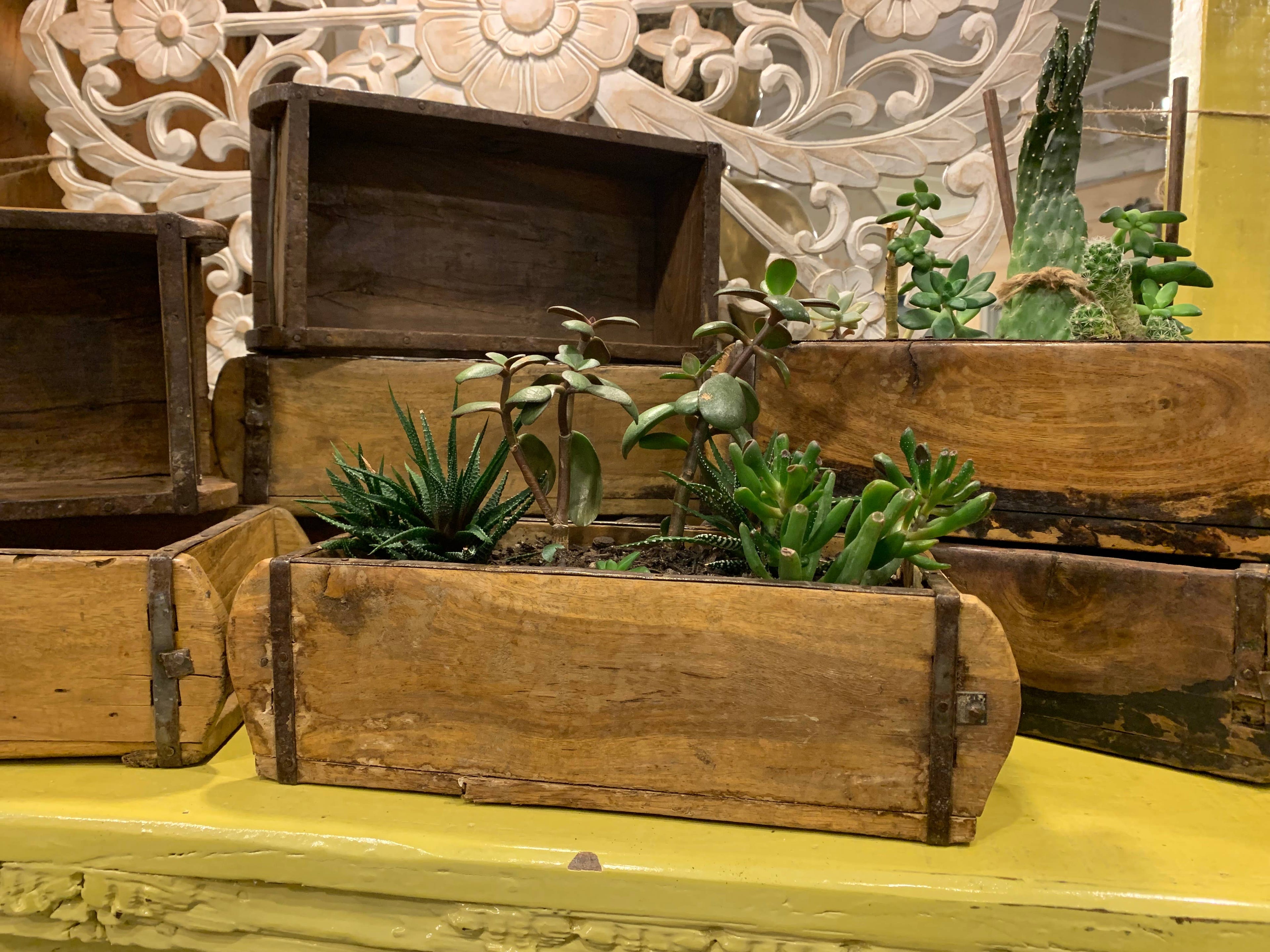 Reclaimed Teak Brick Mold Planter